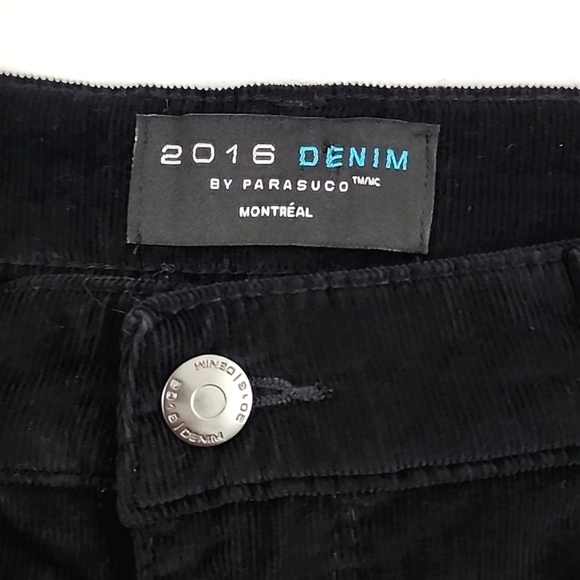 Parasuco 2016 Denim Women's Black Corduroy Pants Mid Rise Straight Leg Size 10 - Picture 4 of 15